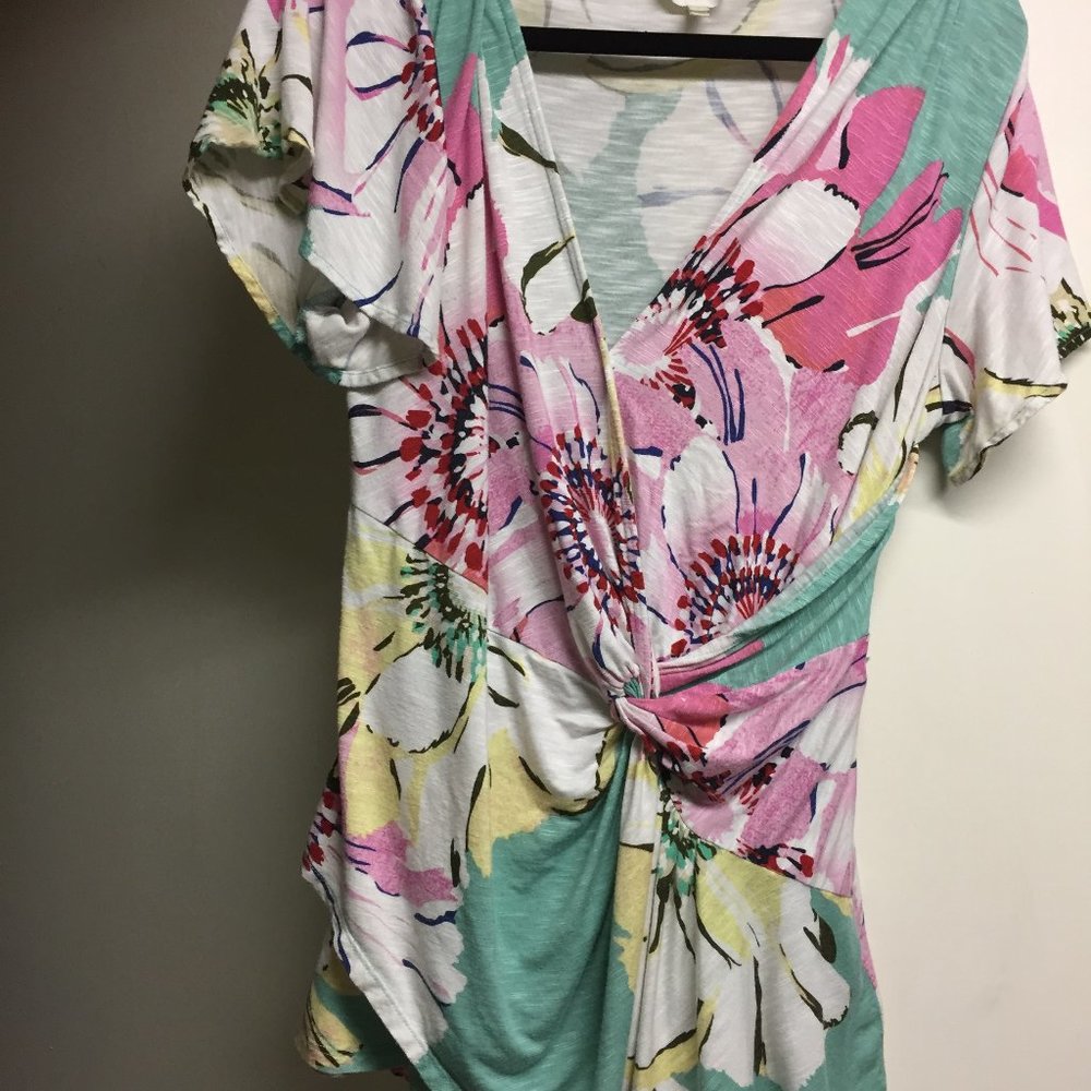 Anthropologie Deletta Top Multicolor short sleeve